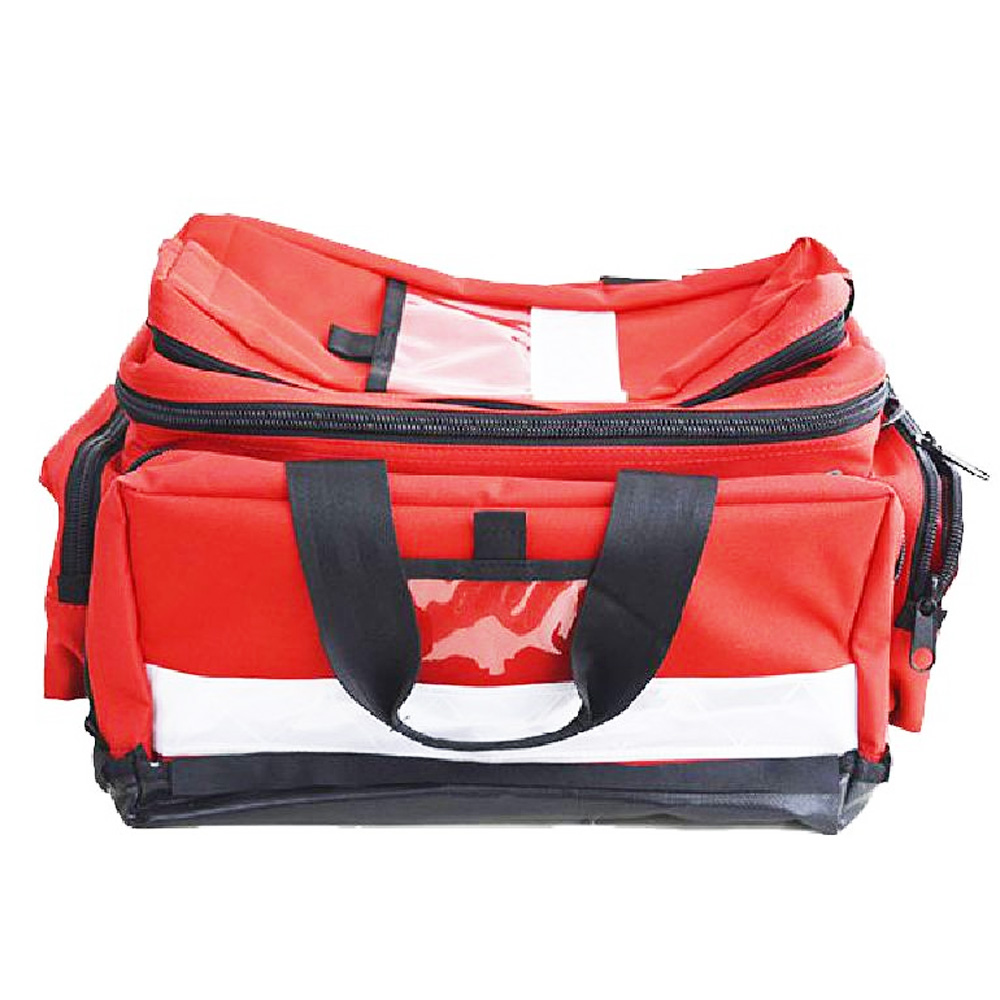 bolso rojo ventana frontal y reflectante