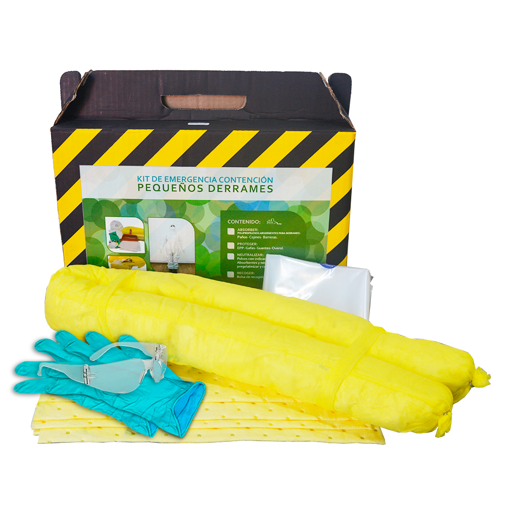 Kit Derrame Ambiental - Q 8L - Con Paño y Barrera