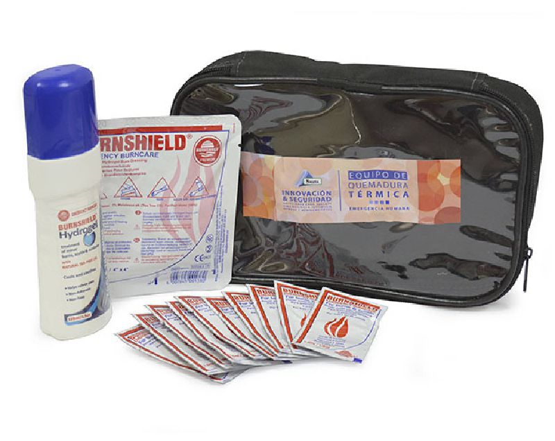 kit primeros auxilios + quemadura térmica estación santiario interior