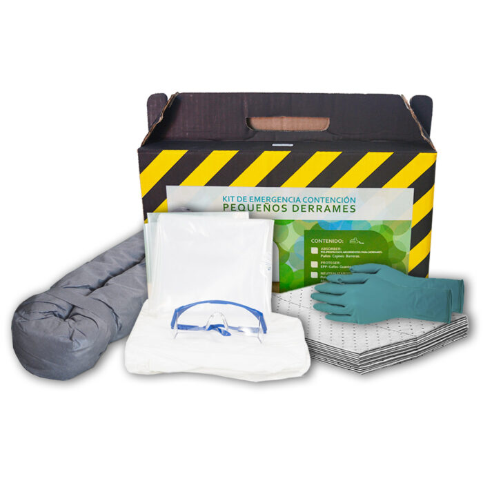 Kit de derrame ambiental universal 8L paño y barrera